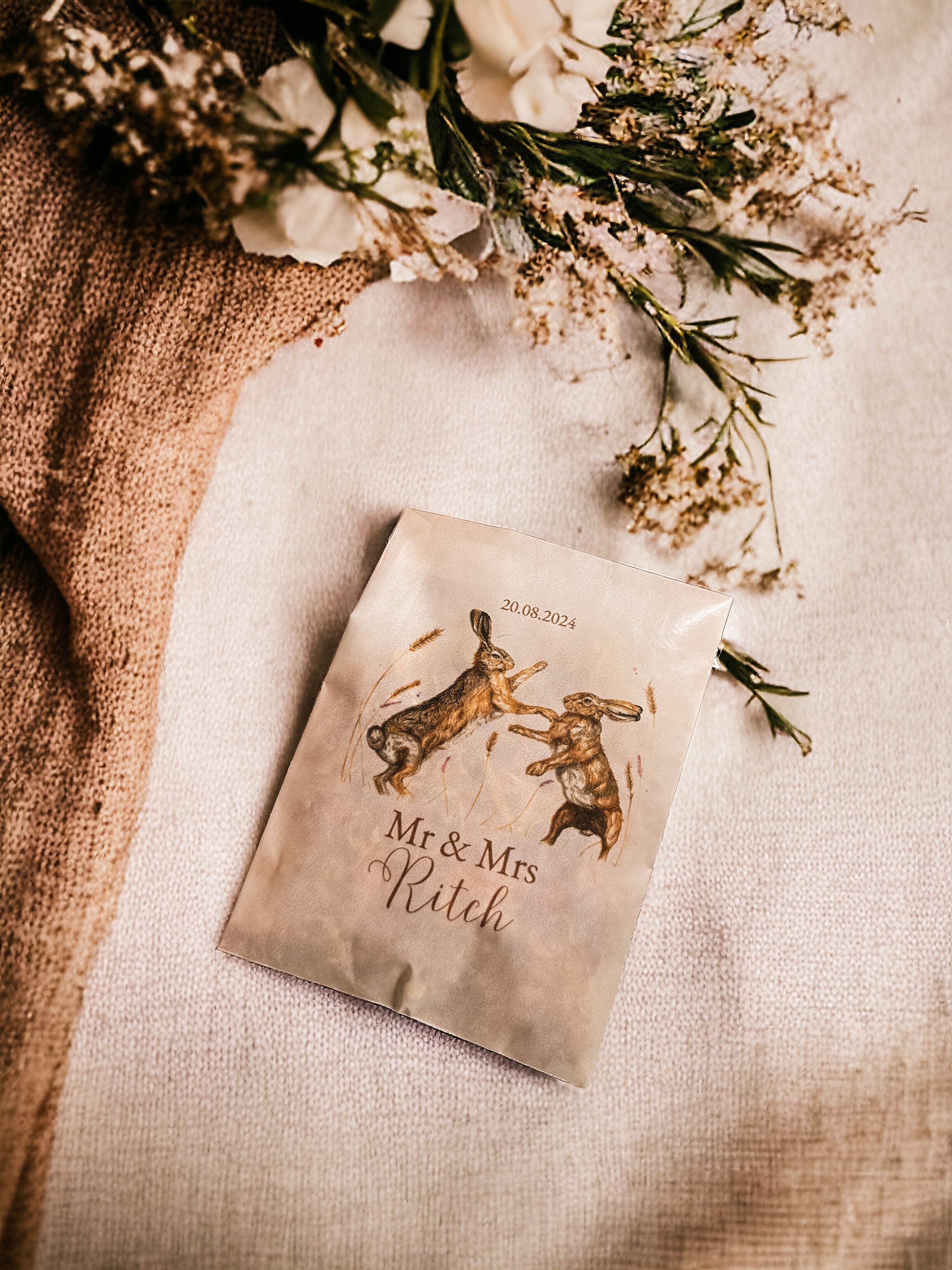 Printed Confetti Pouches - filled with dried flowers