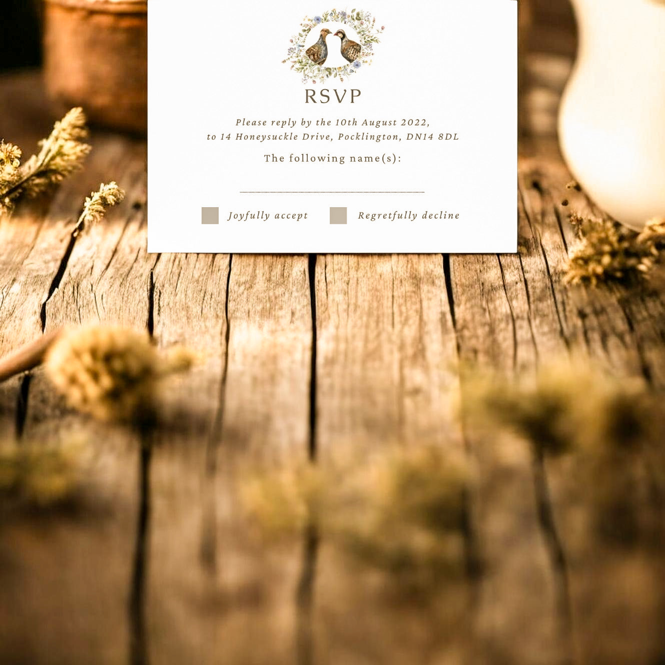 Peeking Wreath - Partridges