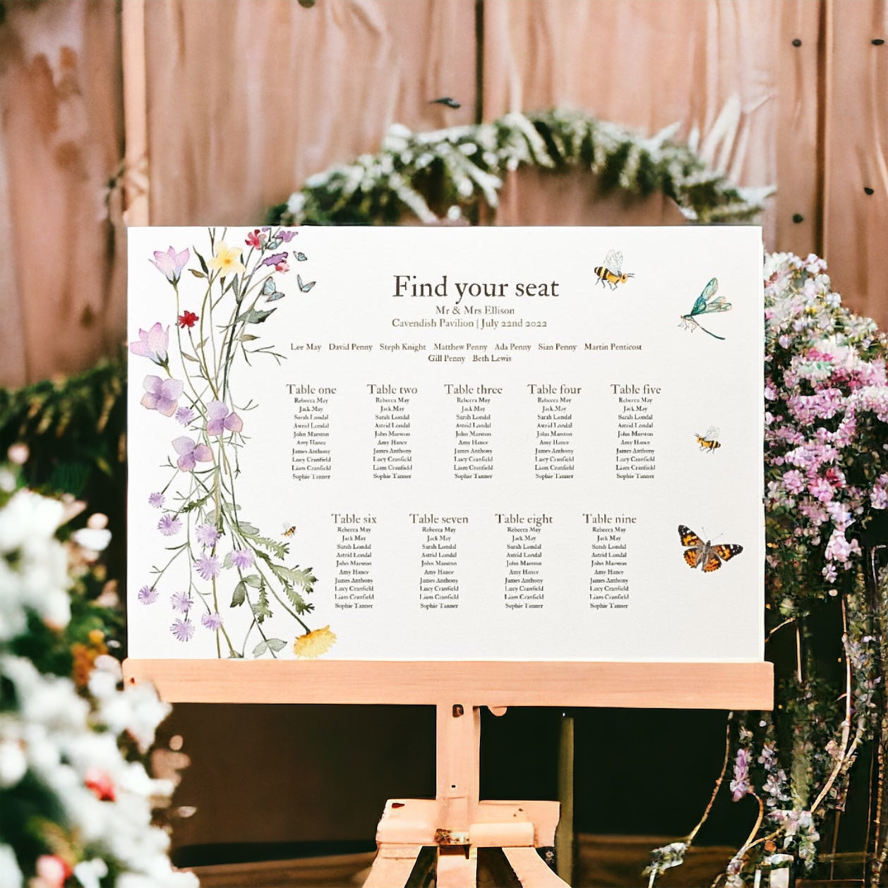 Floral Seating Table Plan