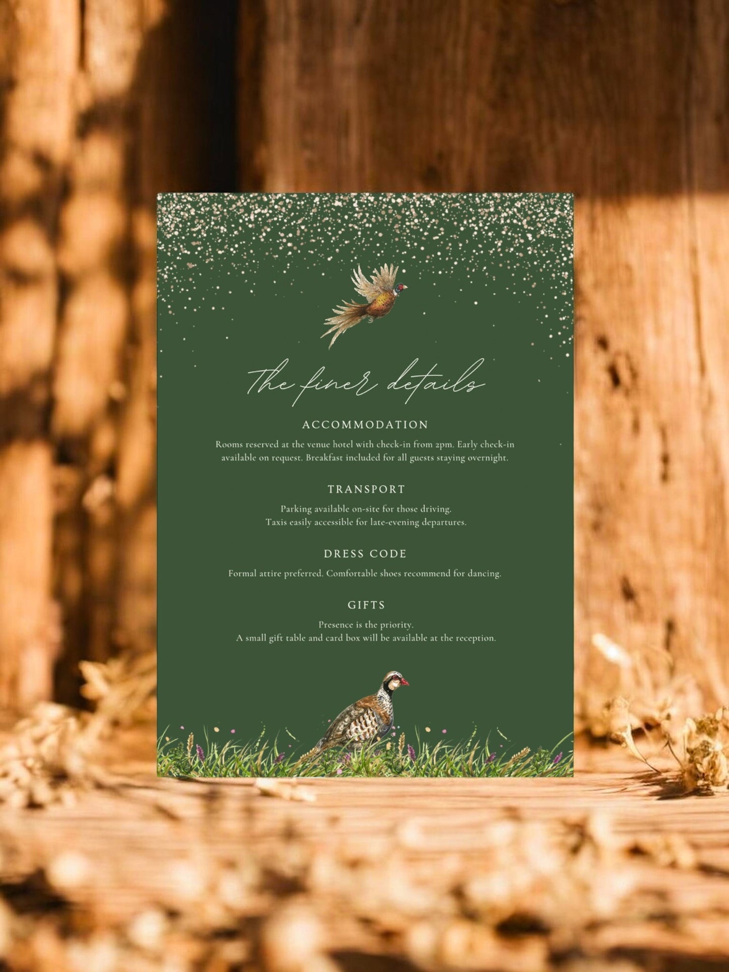 Sparkle Drop & Game Bird - Green