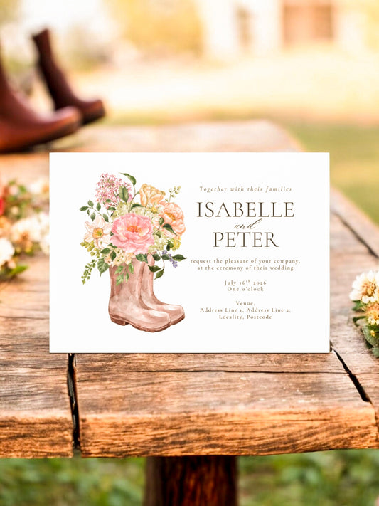 Pink Floral Wellies