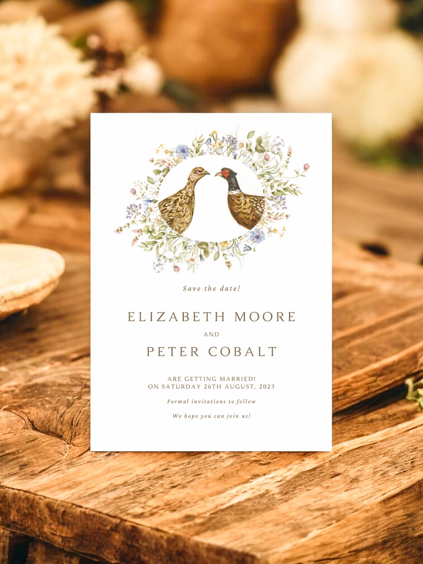 Peeking Wreath - Pheasant