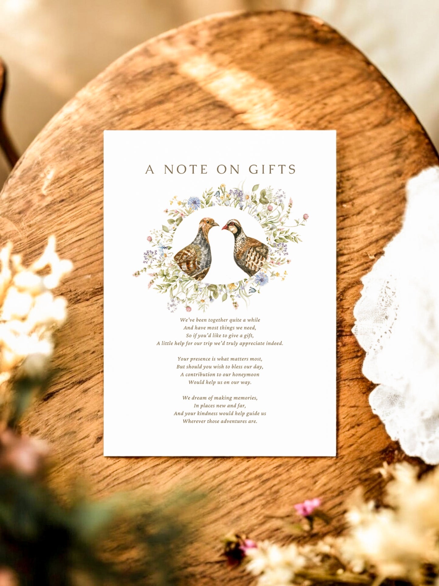 Peeking Wreath - Partridges