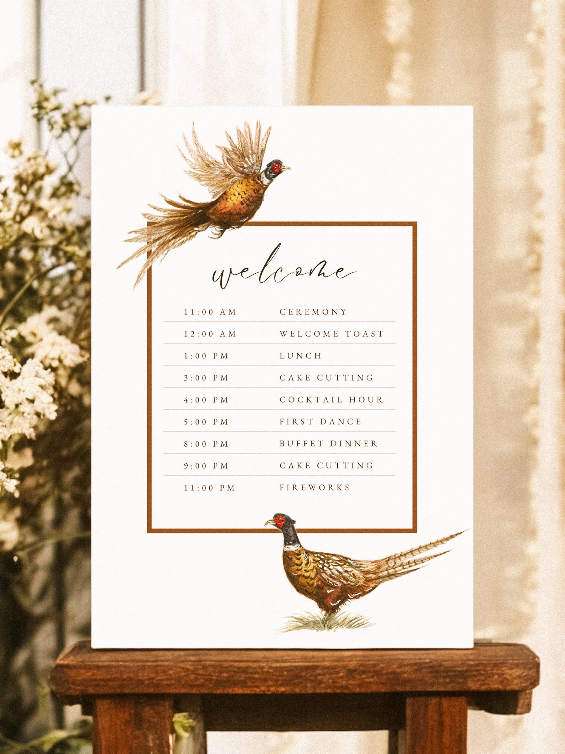 Two Pheasants Order of the Day Sign