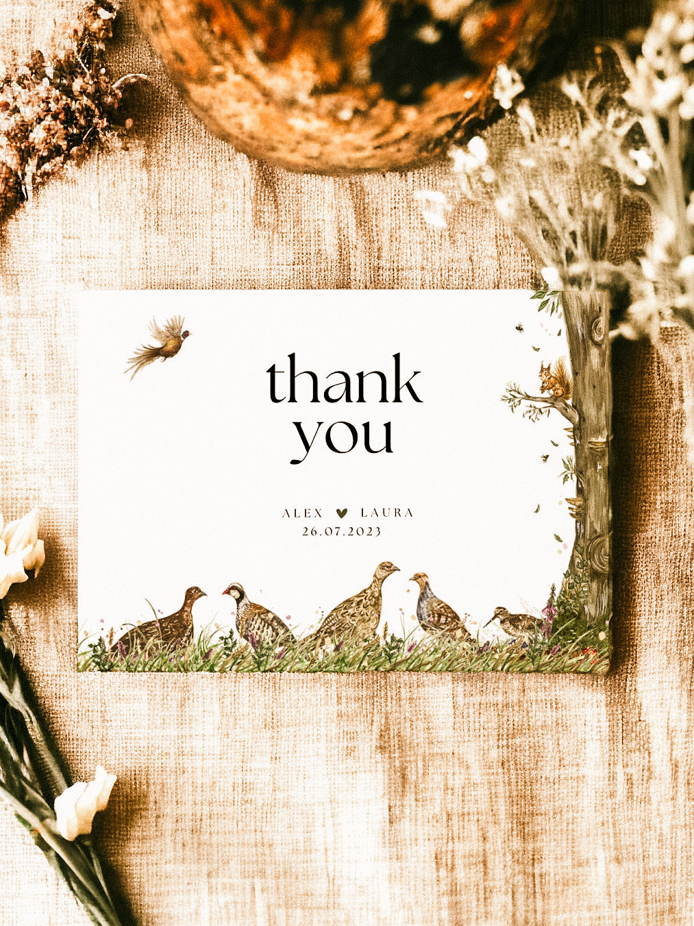 Game Bird Thank You Card