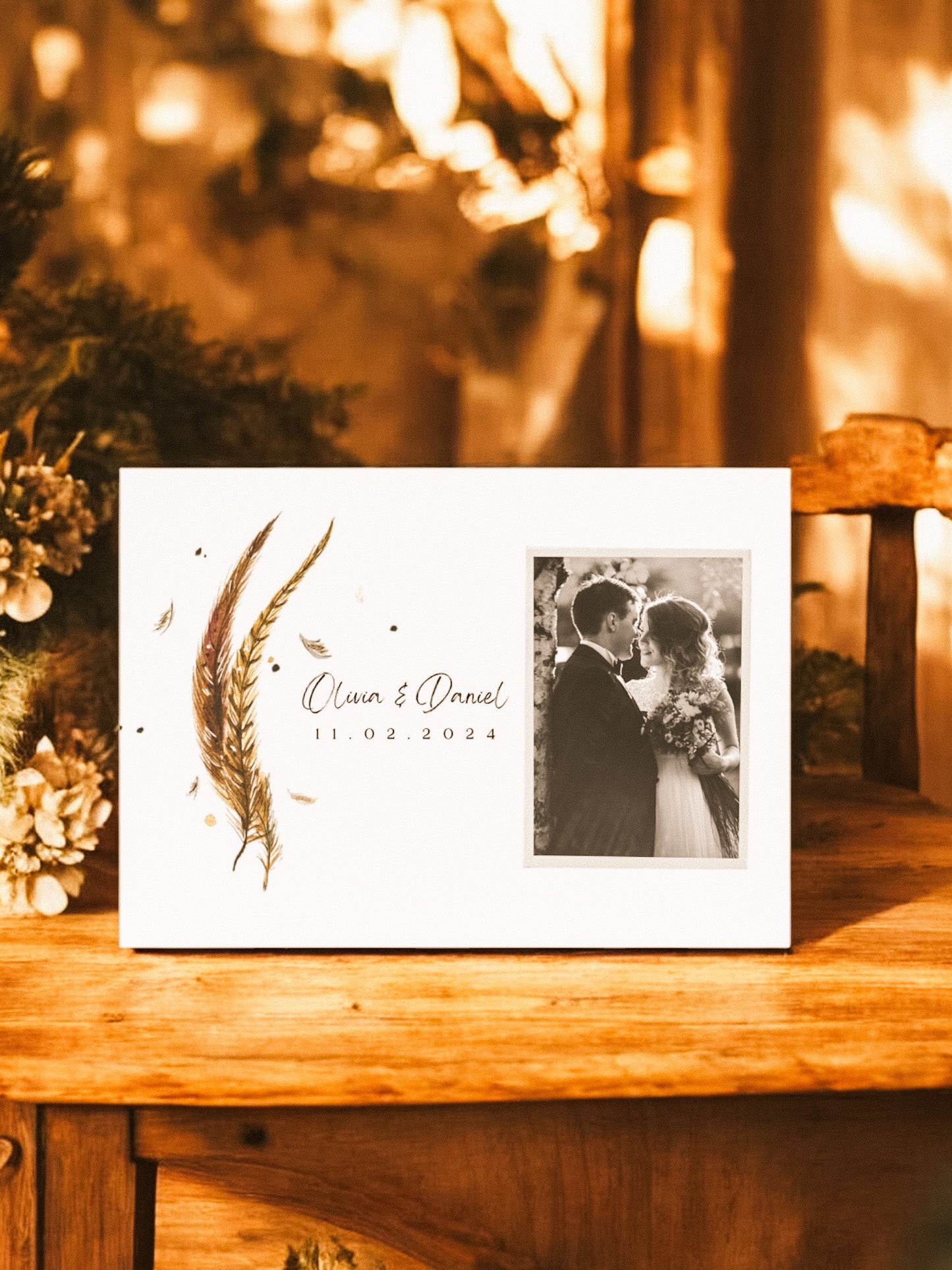 Photograph & Feather Thankyou Card