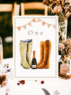Wellies & Champagne Table Name & Lists
