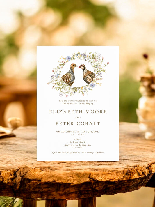 Peeking Wreath - Partridges
