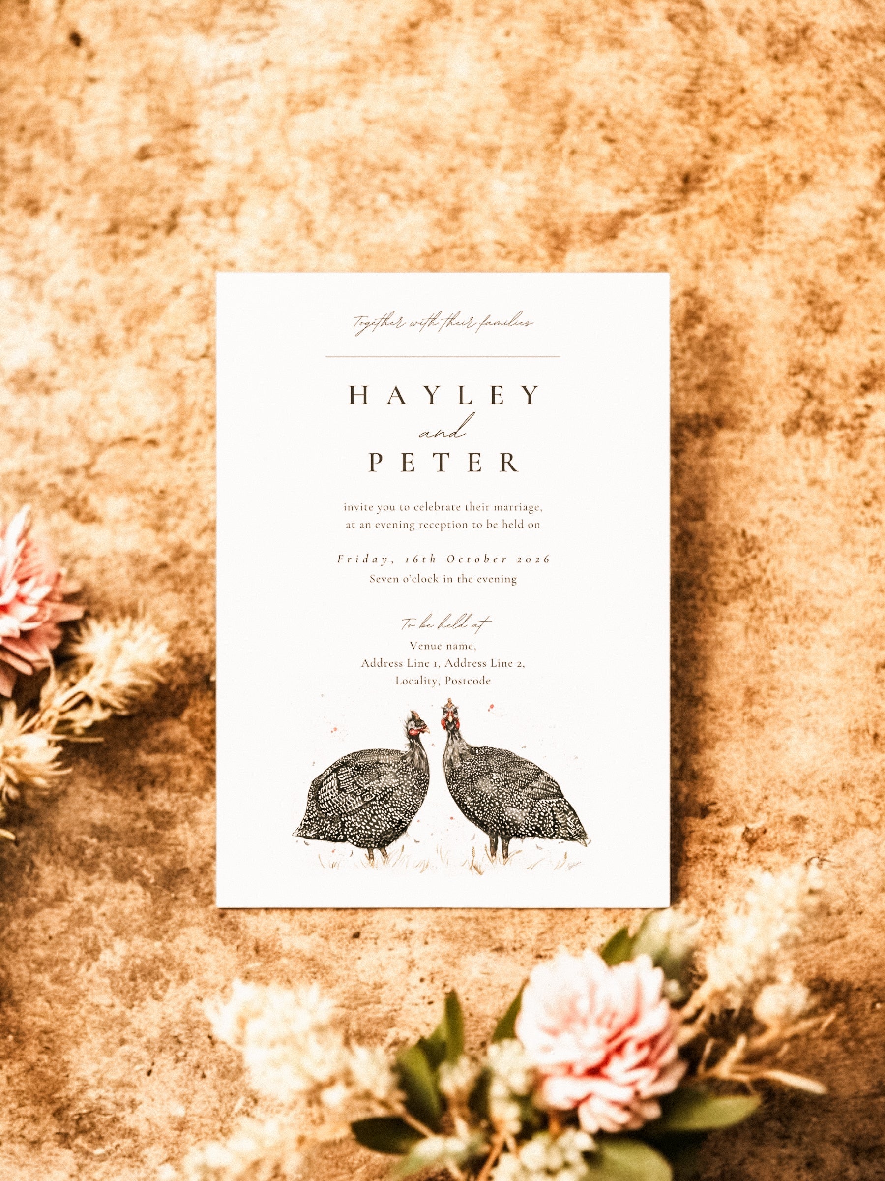 Pair of Guinea Fowl - Full Range