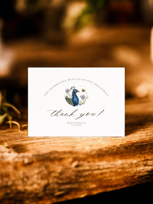 Peacock Thankyou Card