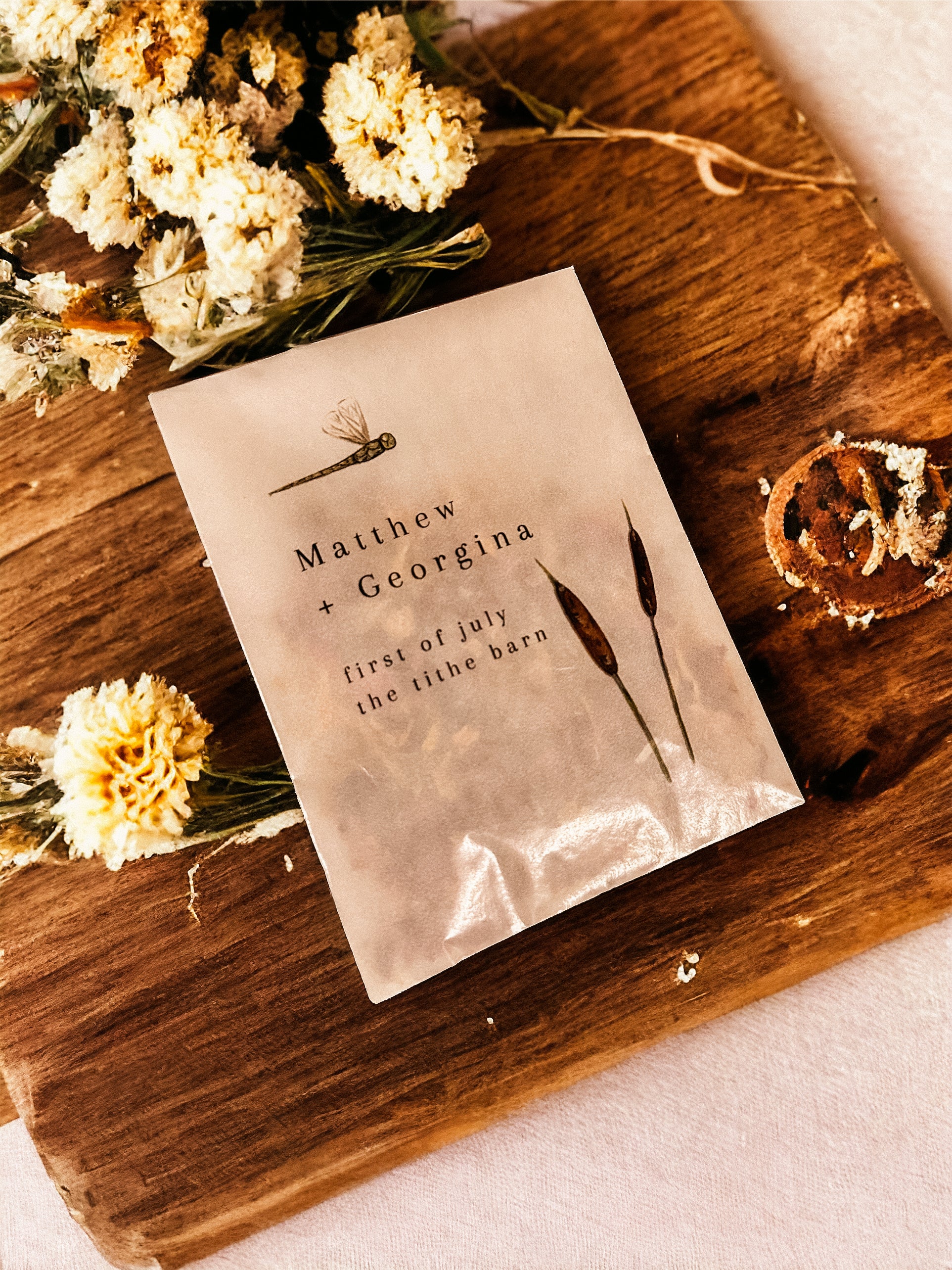 Printed Confetti Pouches - filled with dried flowers