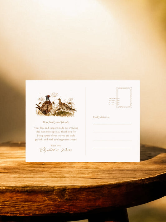 Pair of Pheasants Postcard Thankyou