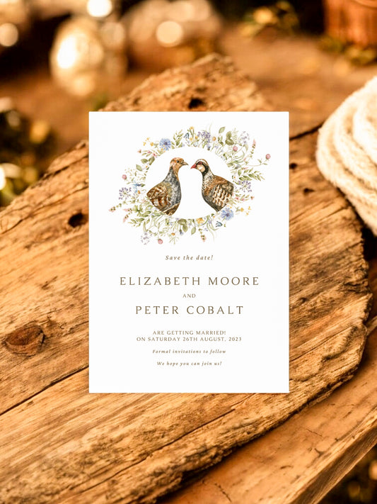Peeking Wreath - Partridges
