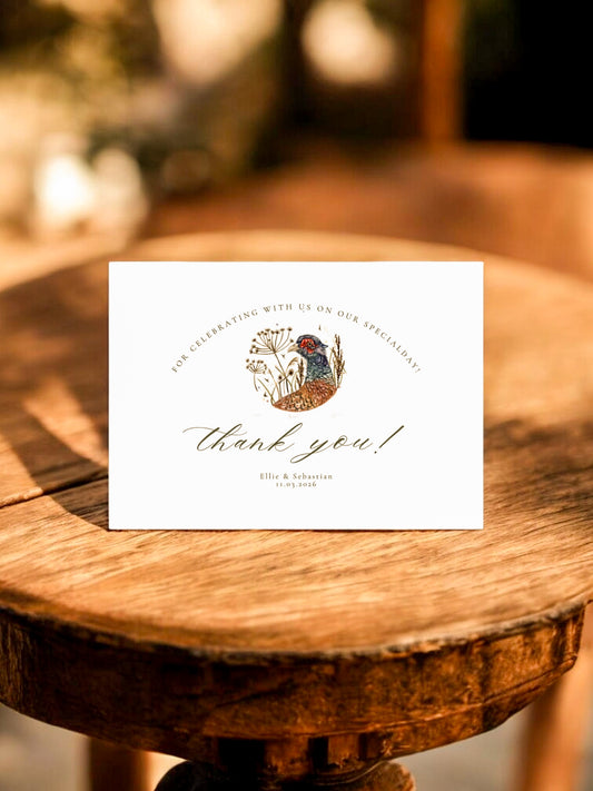 Circular Pheasant Thankyou Card