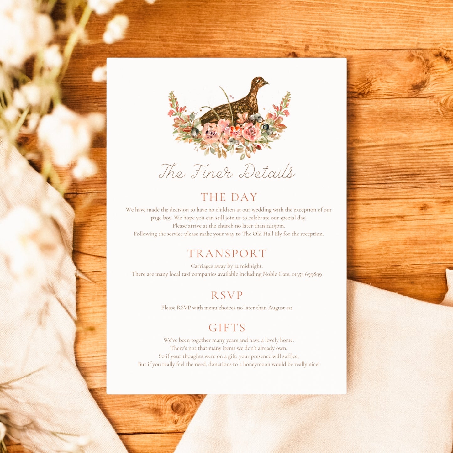 Floral Gamebirds - Full Range