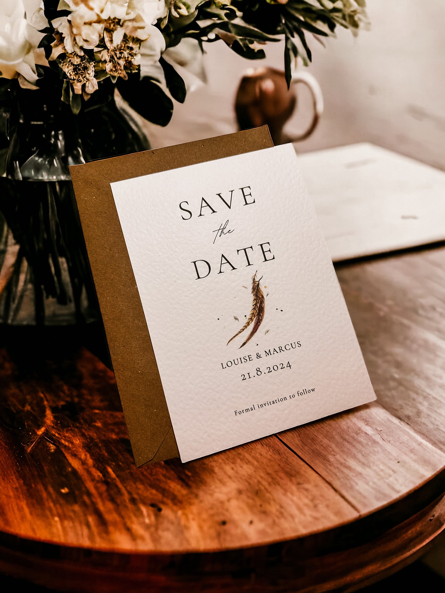 Save the Date Card - Feather