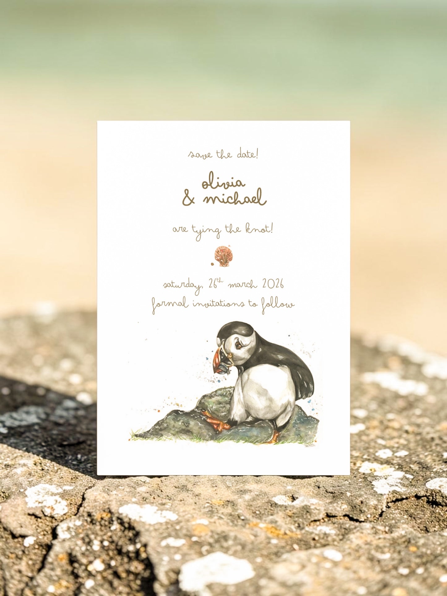 Puffin & Seashells