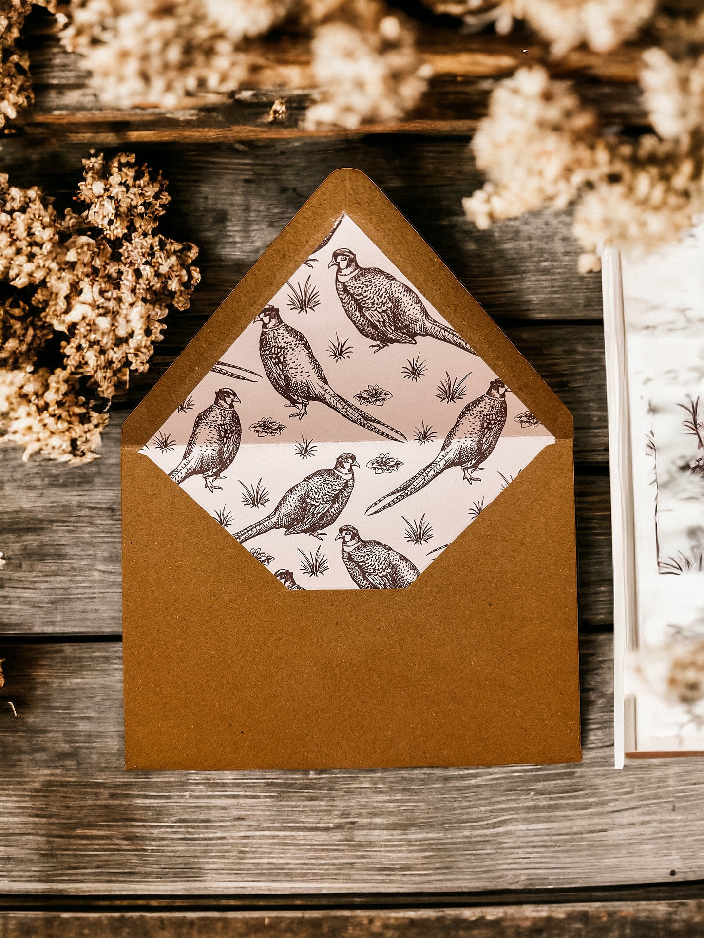 Envelope Liner - pheasant repeat