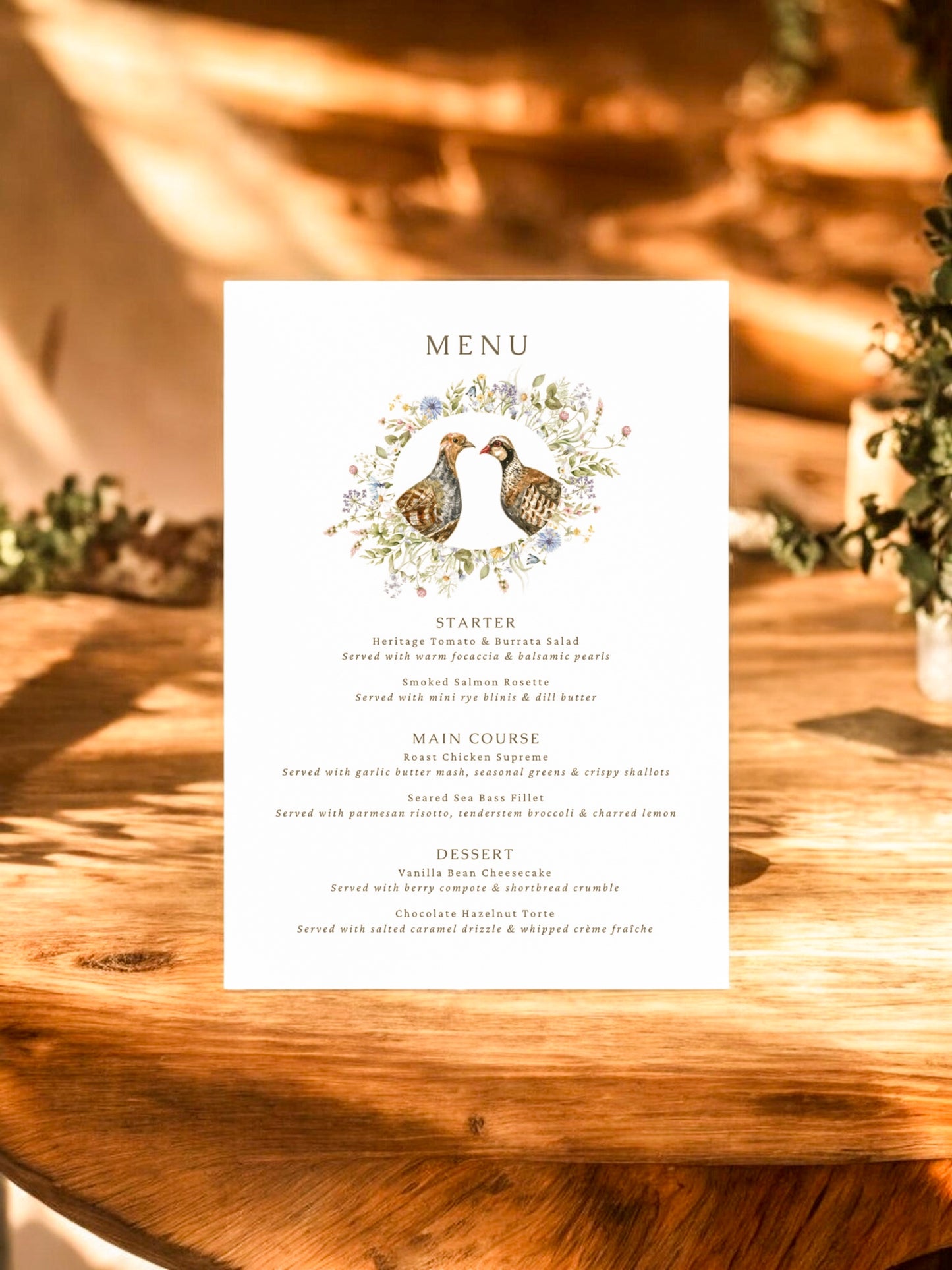 Peeking Wreath - Partridges