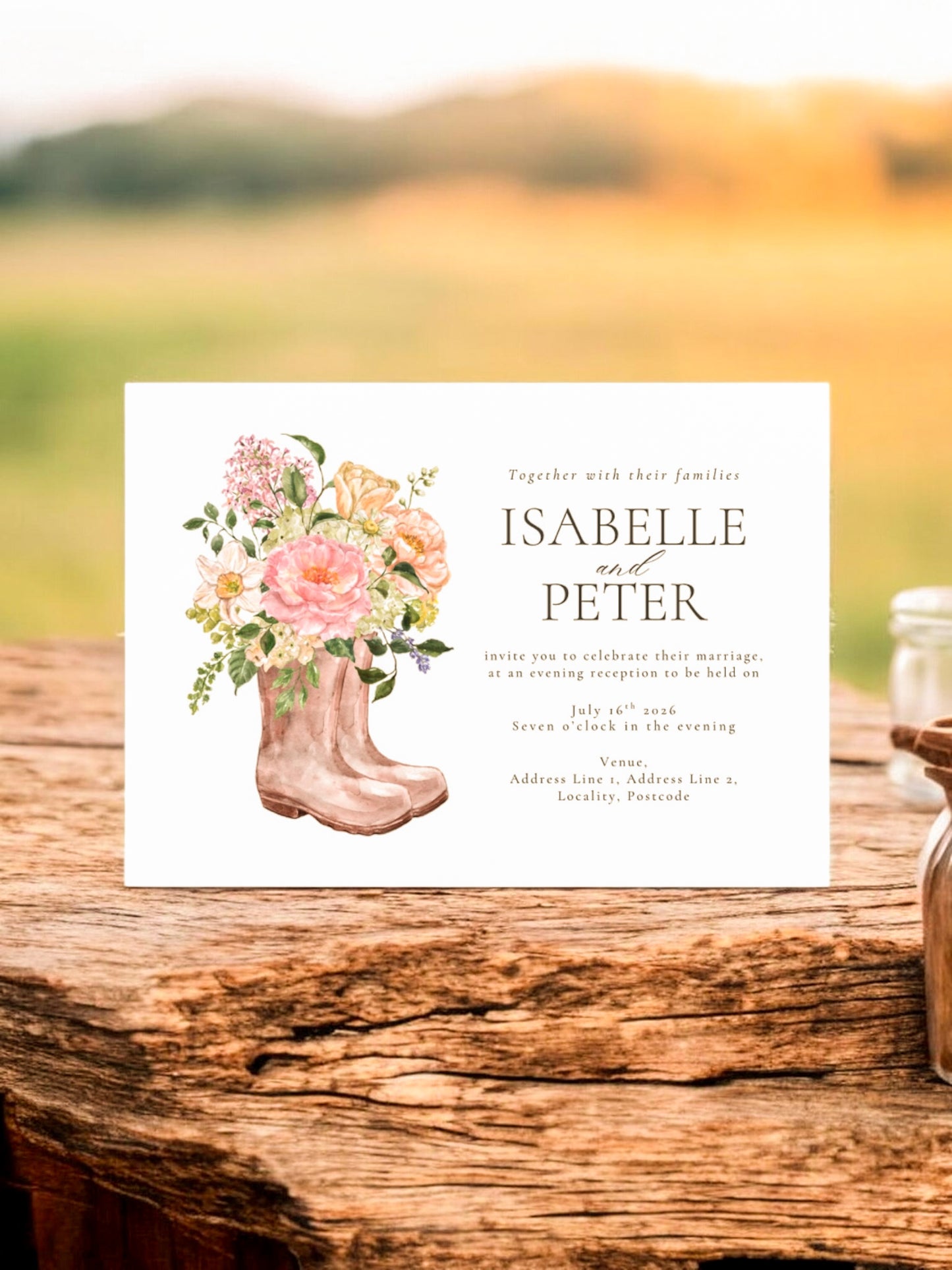 Pink Floral Wellies