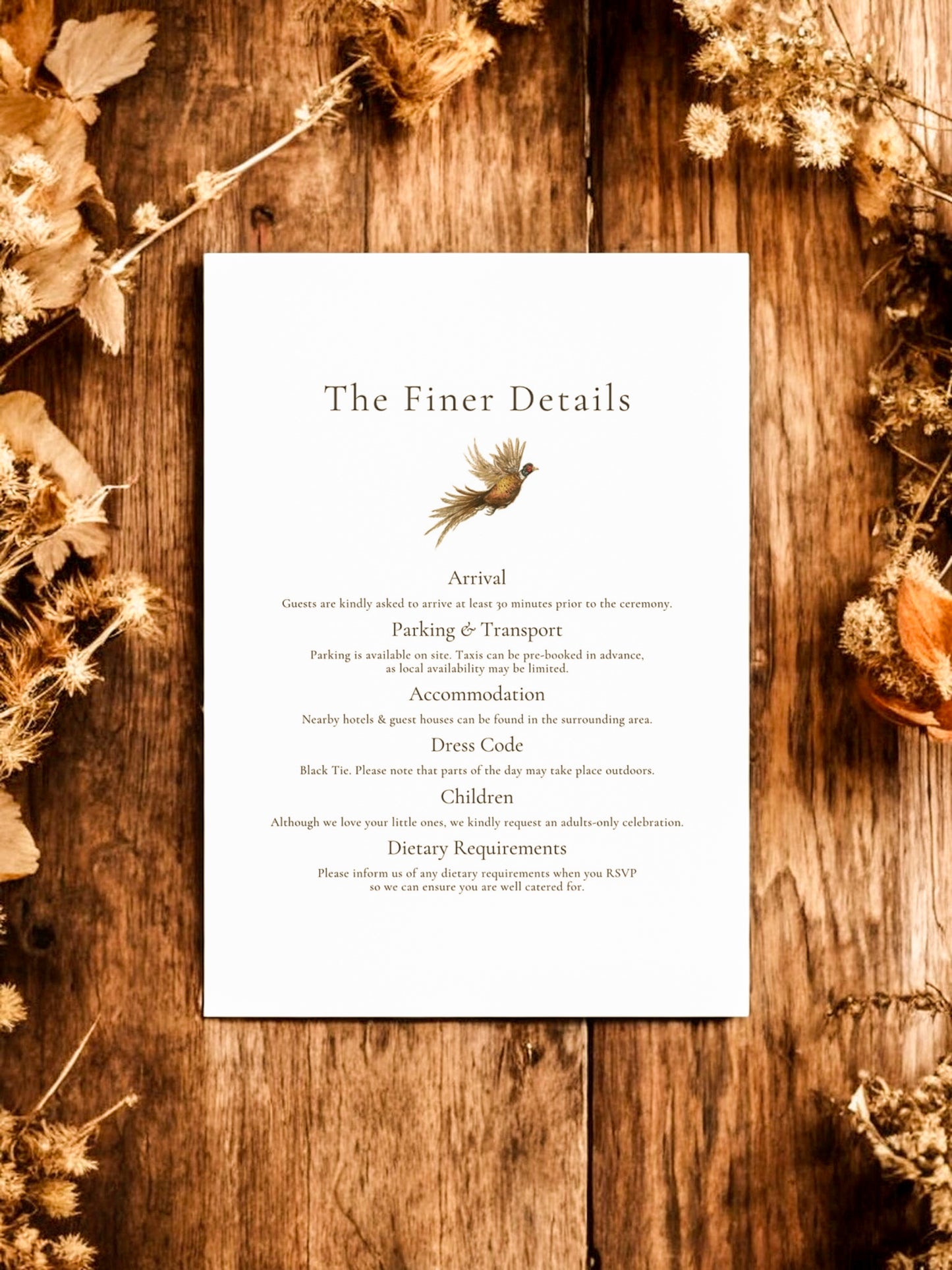 Simplified Woodland - Full Range - Invite, Menu, RSVP, Information Sheet