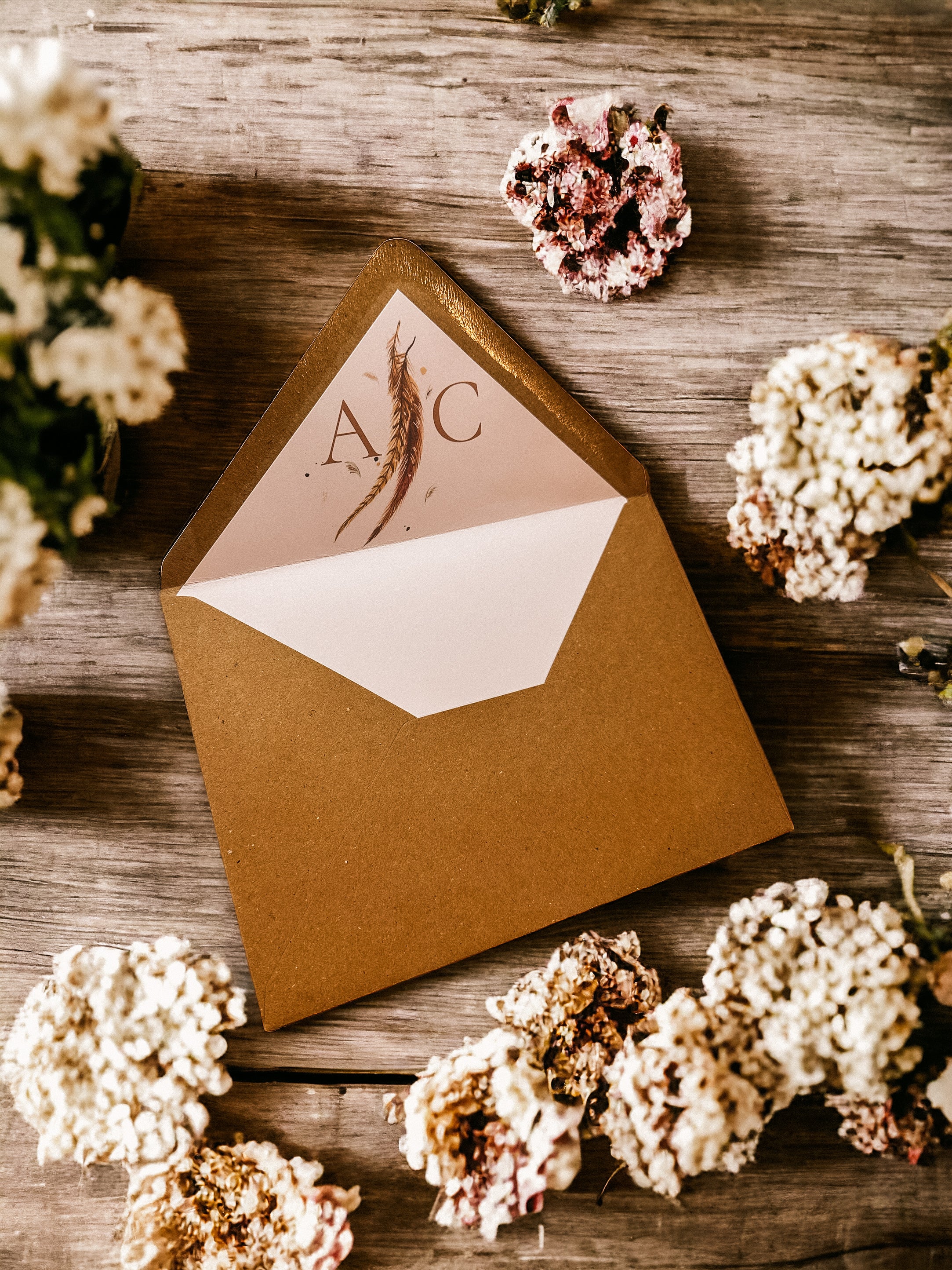 Envelope Liner - Pheasant Tail Feathers