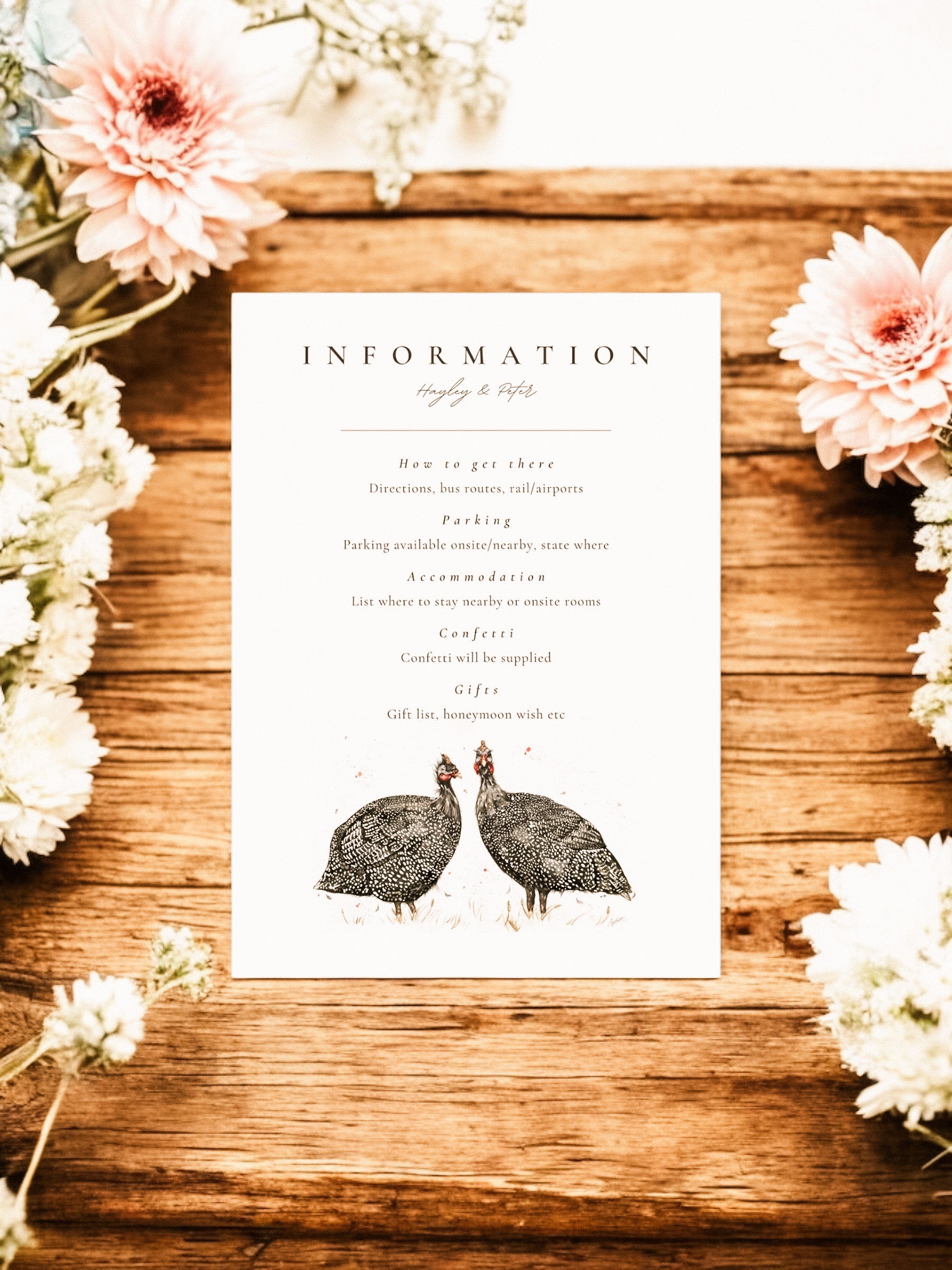 Pair of Guinea Fowl - Full Range