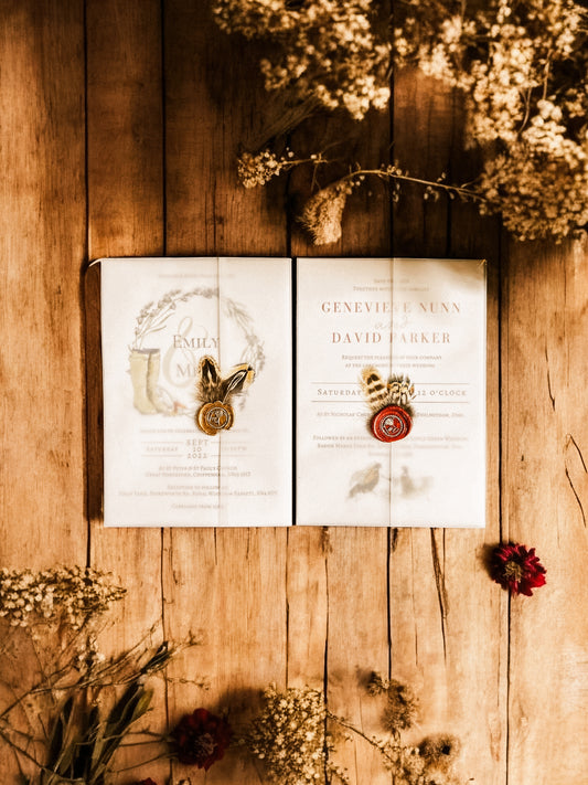 Vellum with Feather & Wax Seal