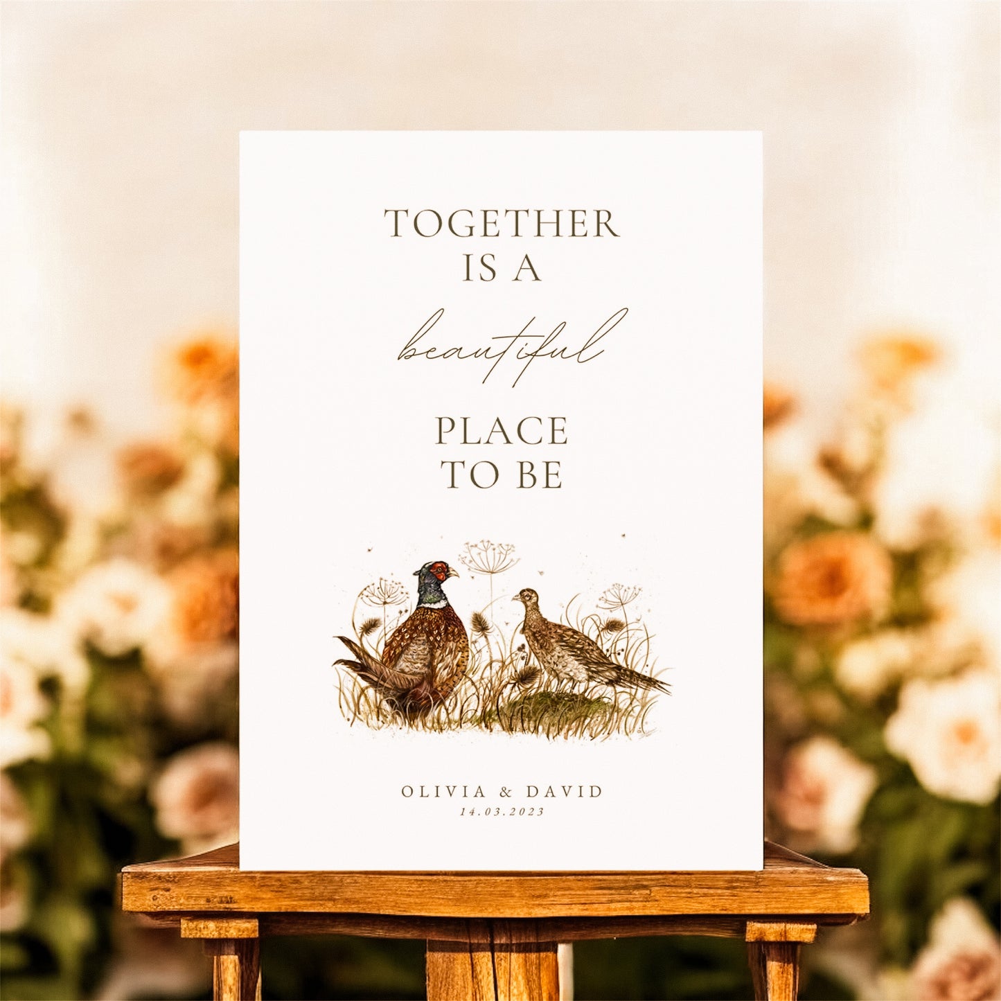 Pheasant Welcome Wedding Sign