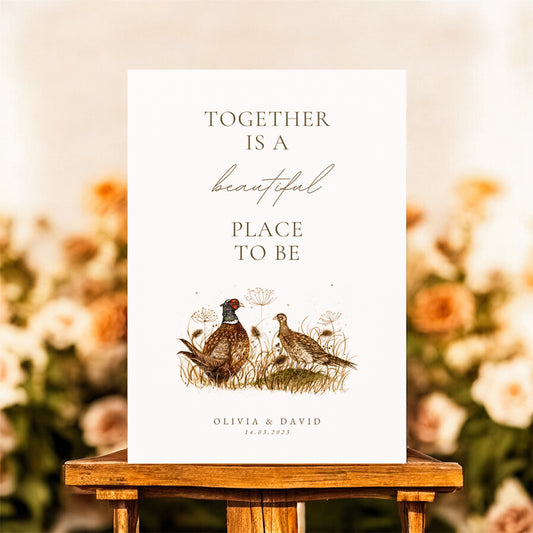 Pheasant Welcome Wedding Sign