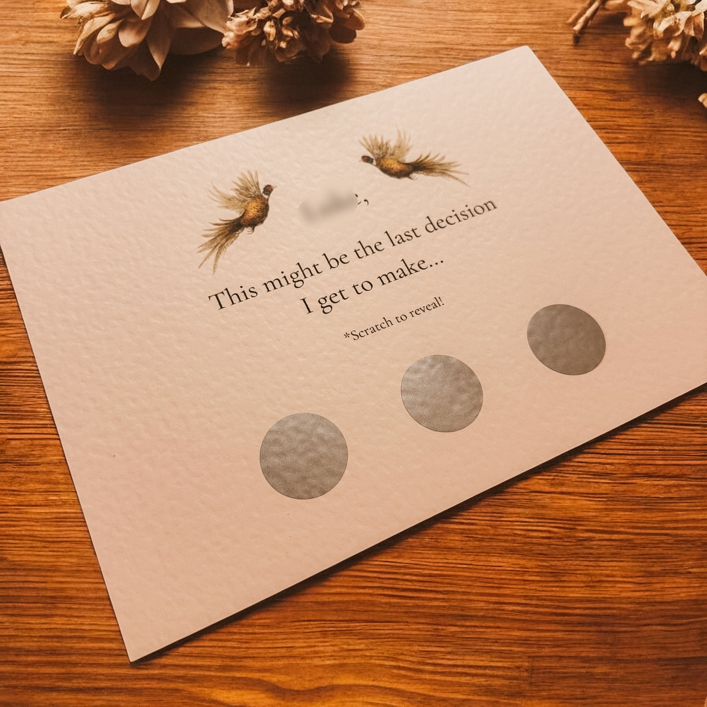 Pheasant Scratch off Groomsman / Best Man / Page Boy / Ring Bearer Card