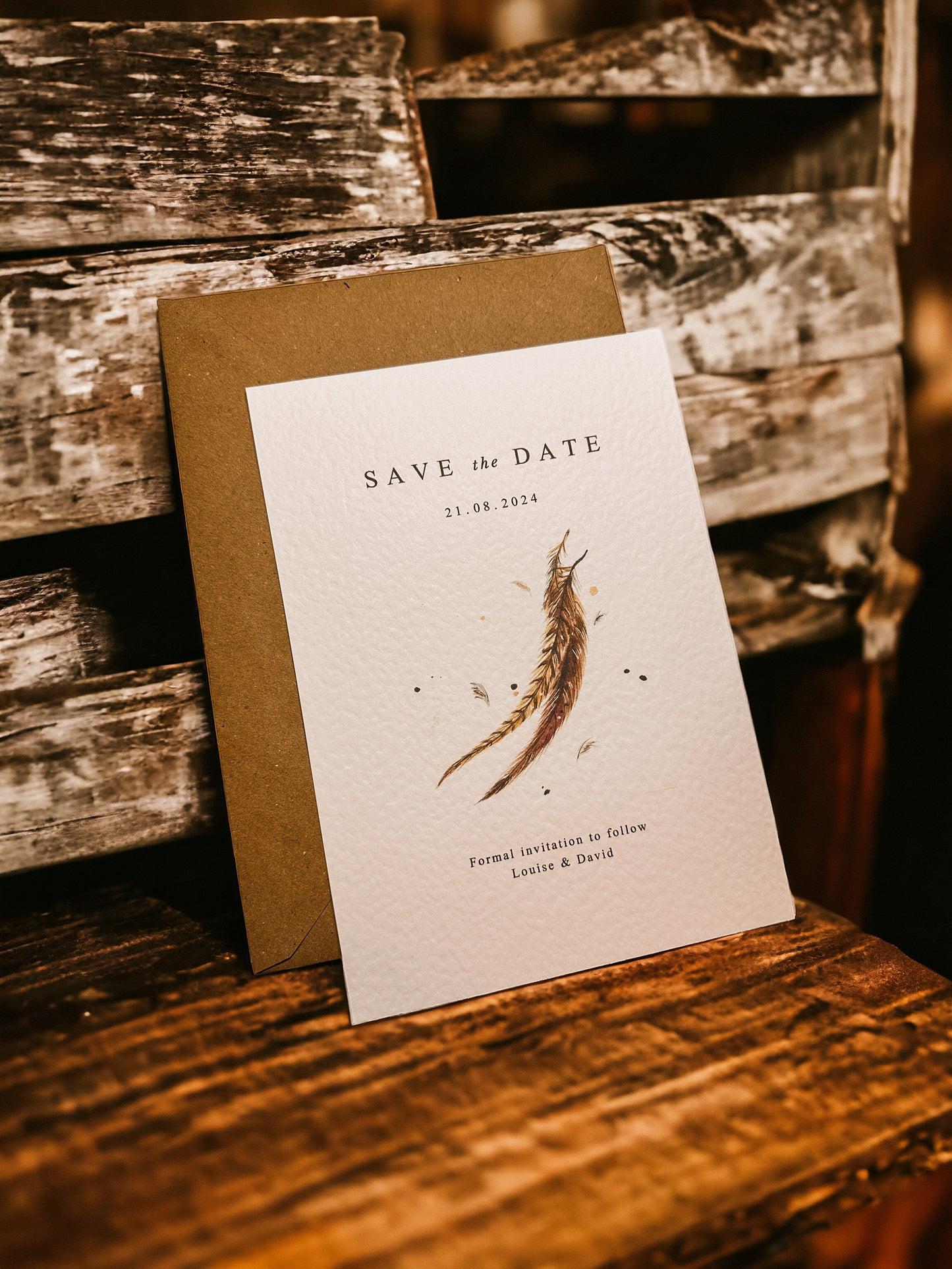 Save the Date Card - Feather