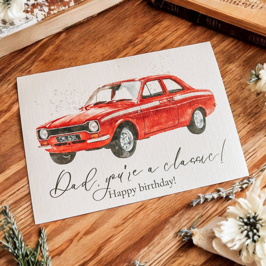 Classic Car - Personalisable Greeting Card