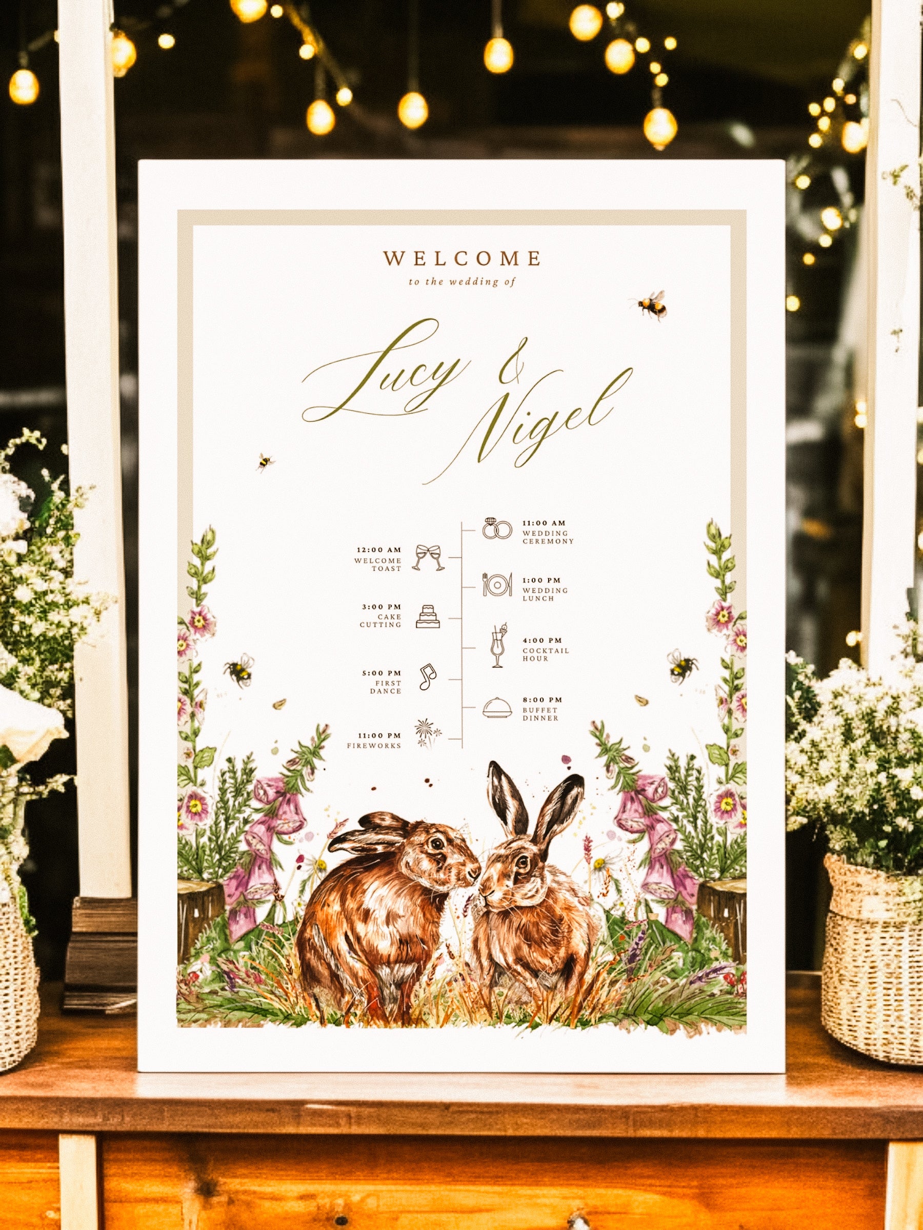 Whimsical Woodland Welcome/Order of the Day Sign