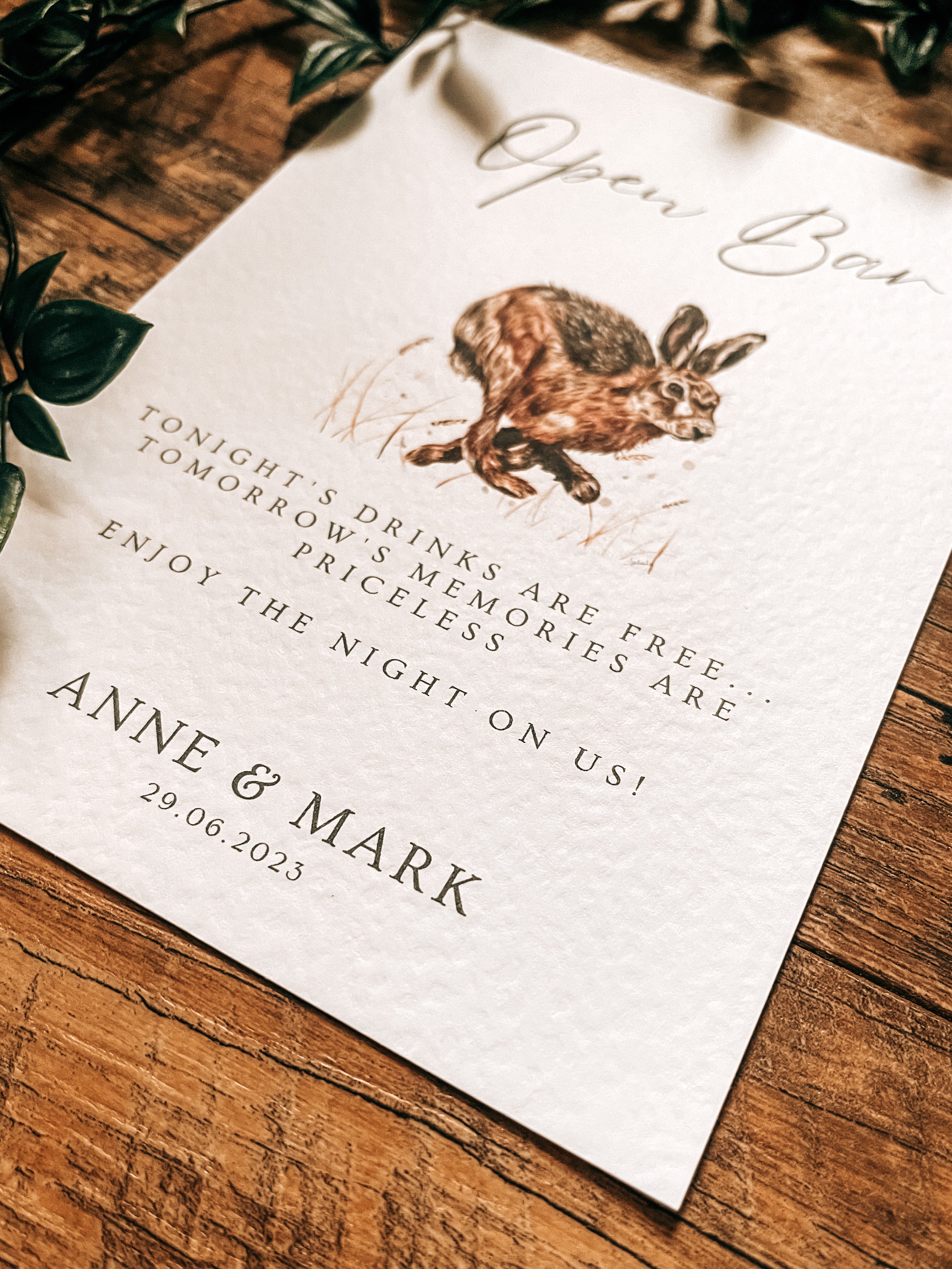 Open Bar - Wedding Sign