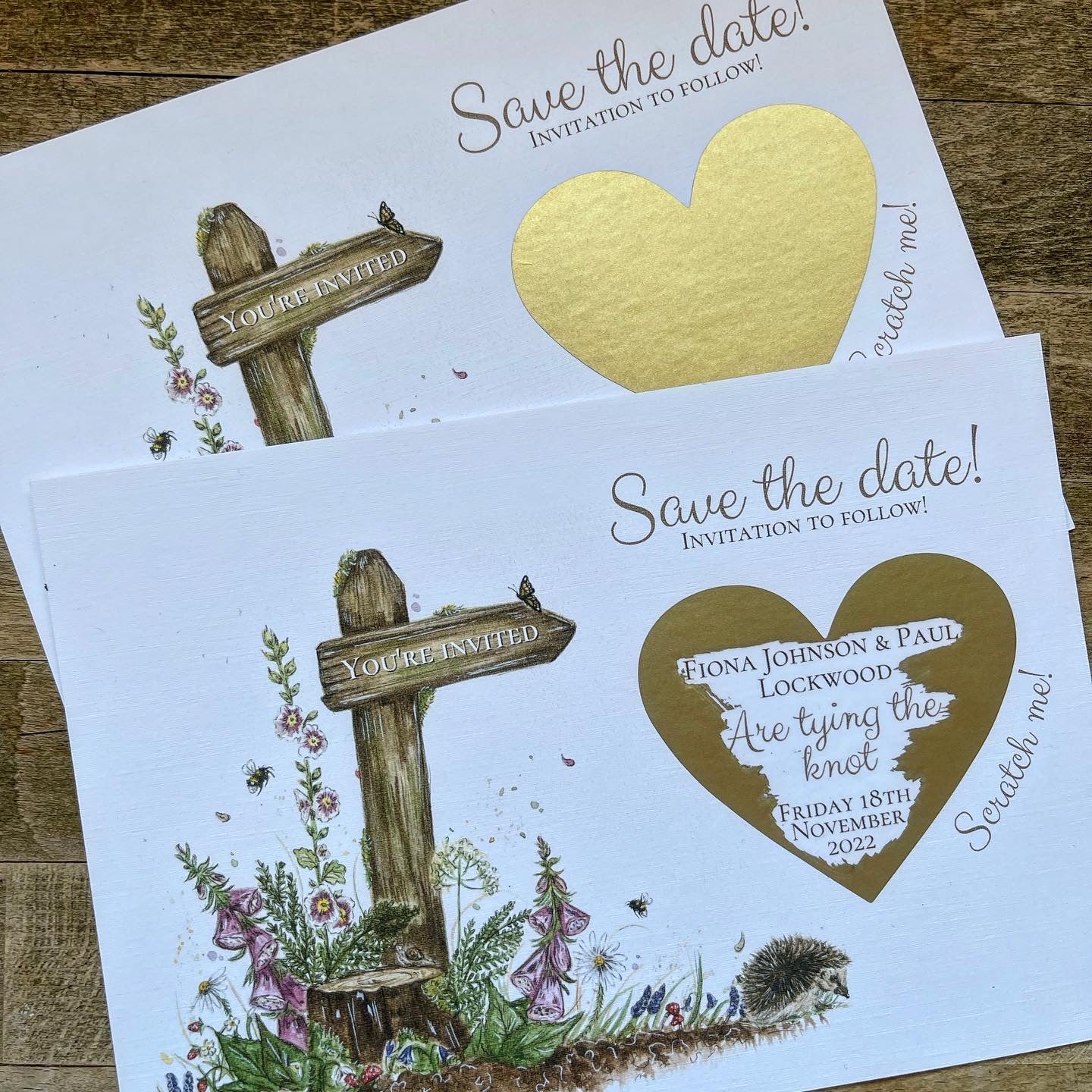 Woodland Save the Date, Scratch Off!
