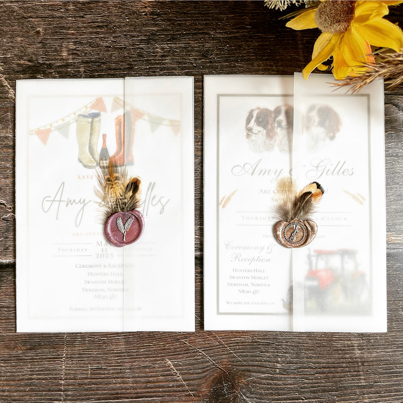 Vellum with Feather & Wax Seal