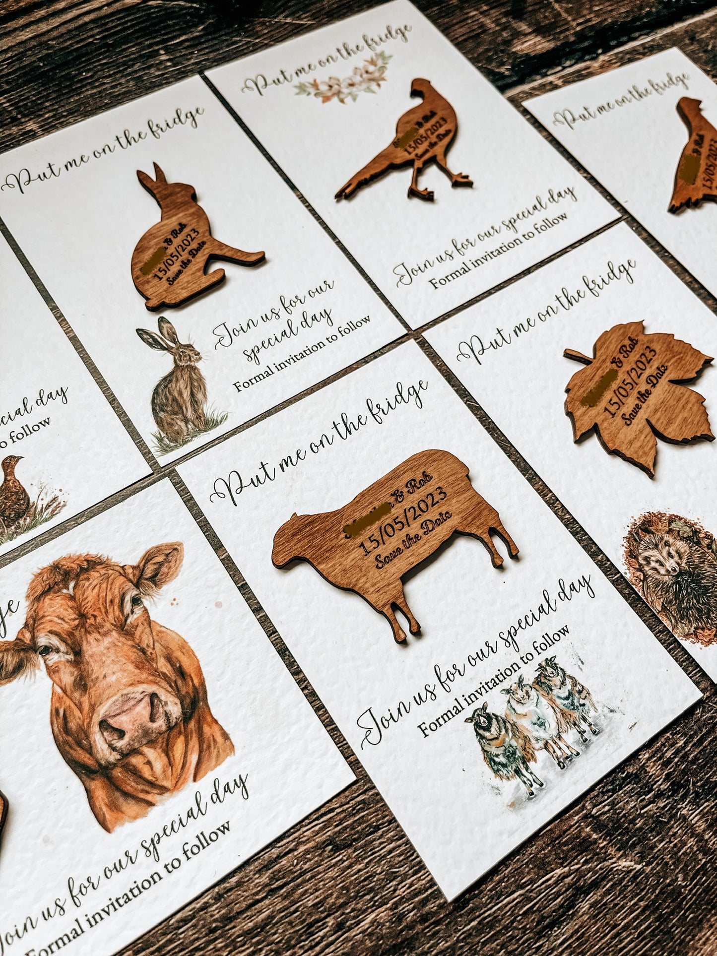 Wooden Save the Date Magnets