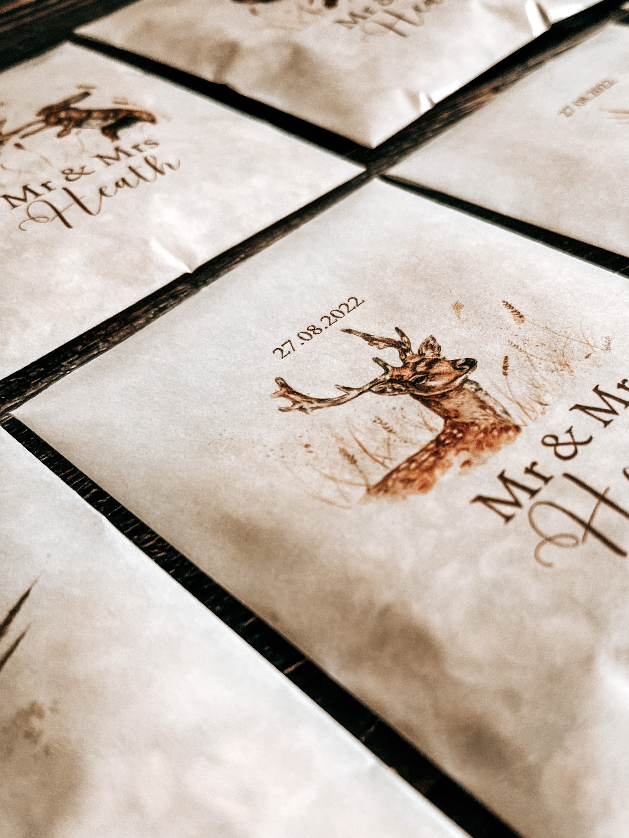 Printed Confetti Pouches - filled with dried flowers