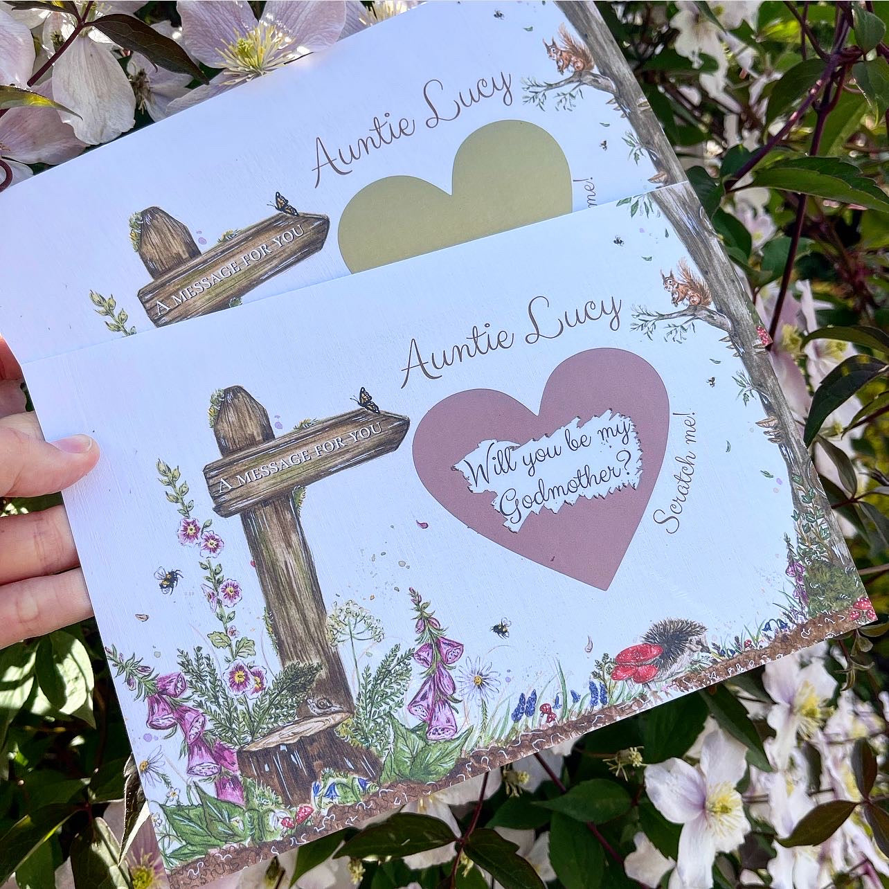 Woodland Scratch off Godmother Card