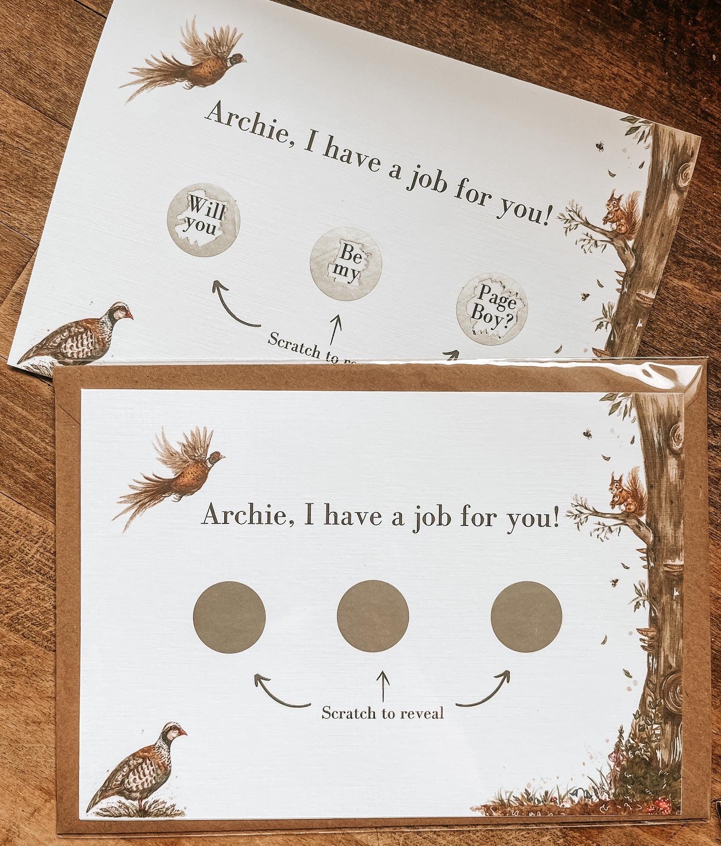 Woodland Scratch off Groomsman / Best Man / Page Boy / Ring Bearer Card