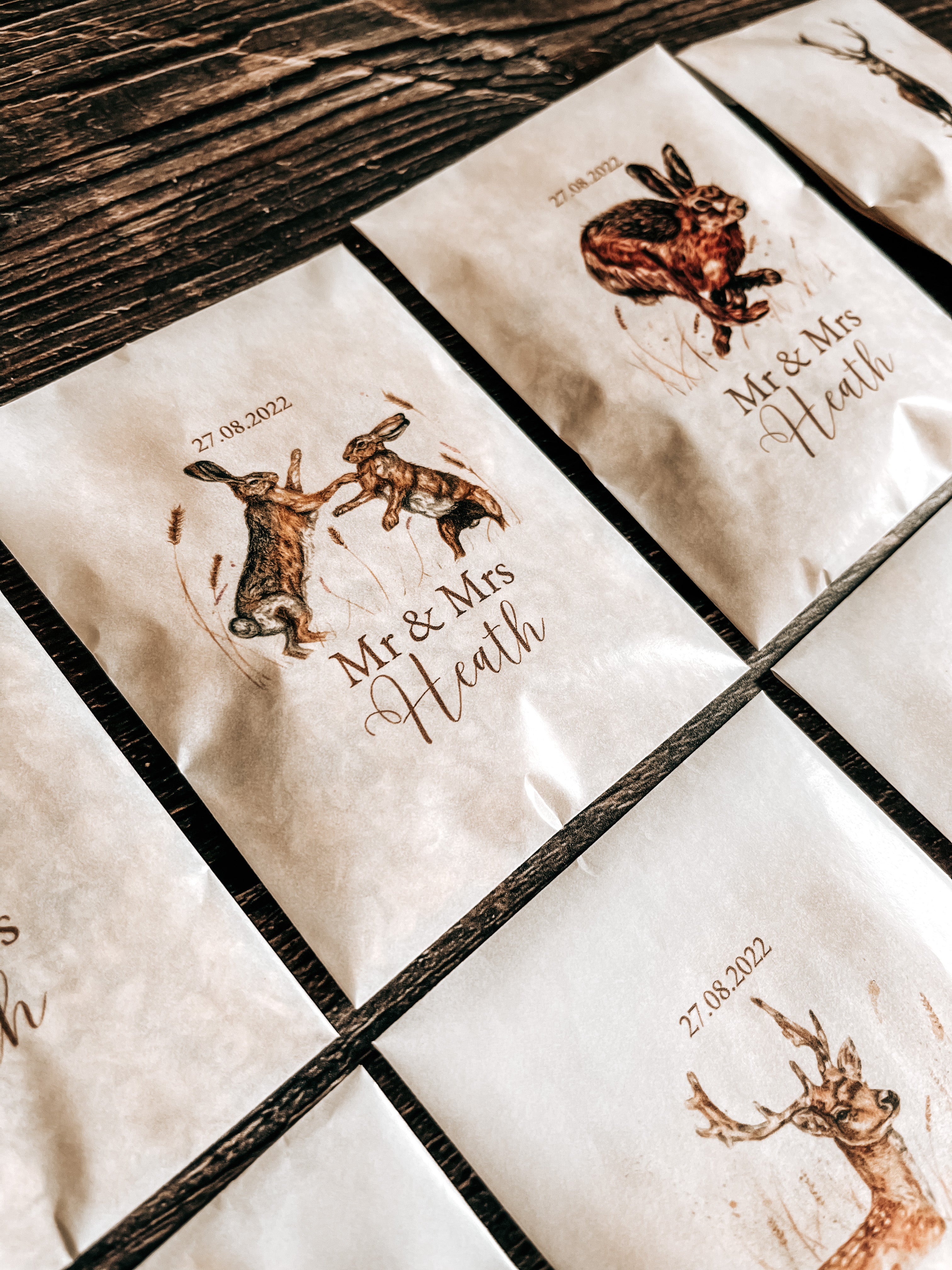 Printed Confetti Pouches - filled with dried flowers