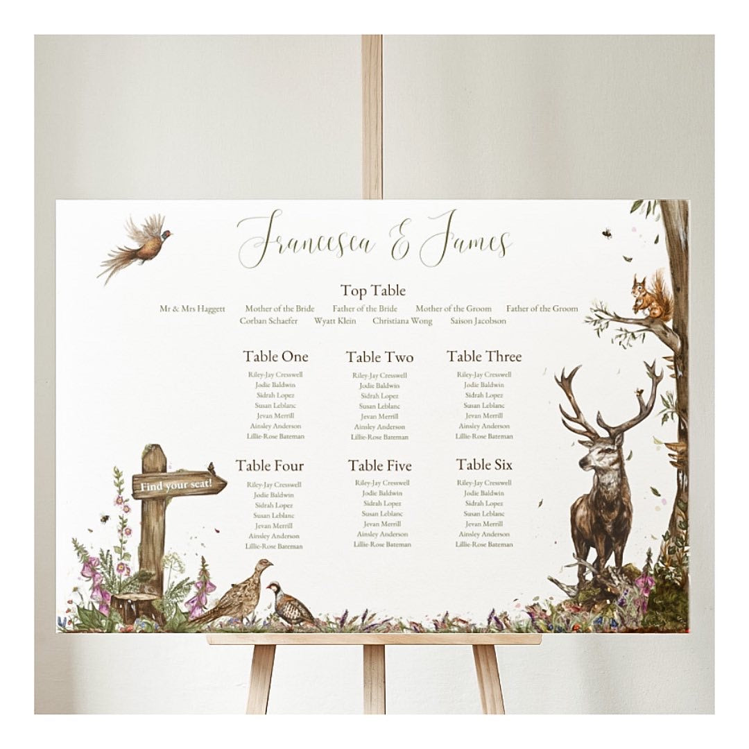 Woodland Scene Seating Table Plan
