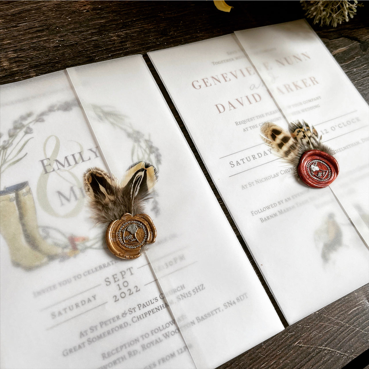 Vellum with Feather & Wax Seal