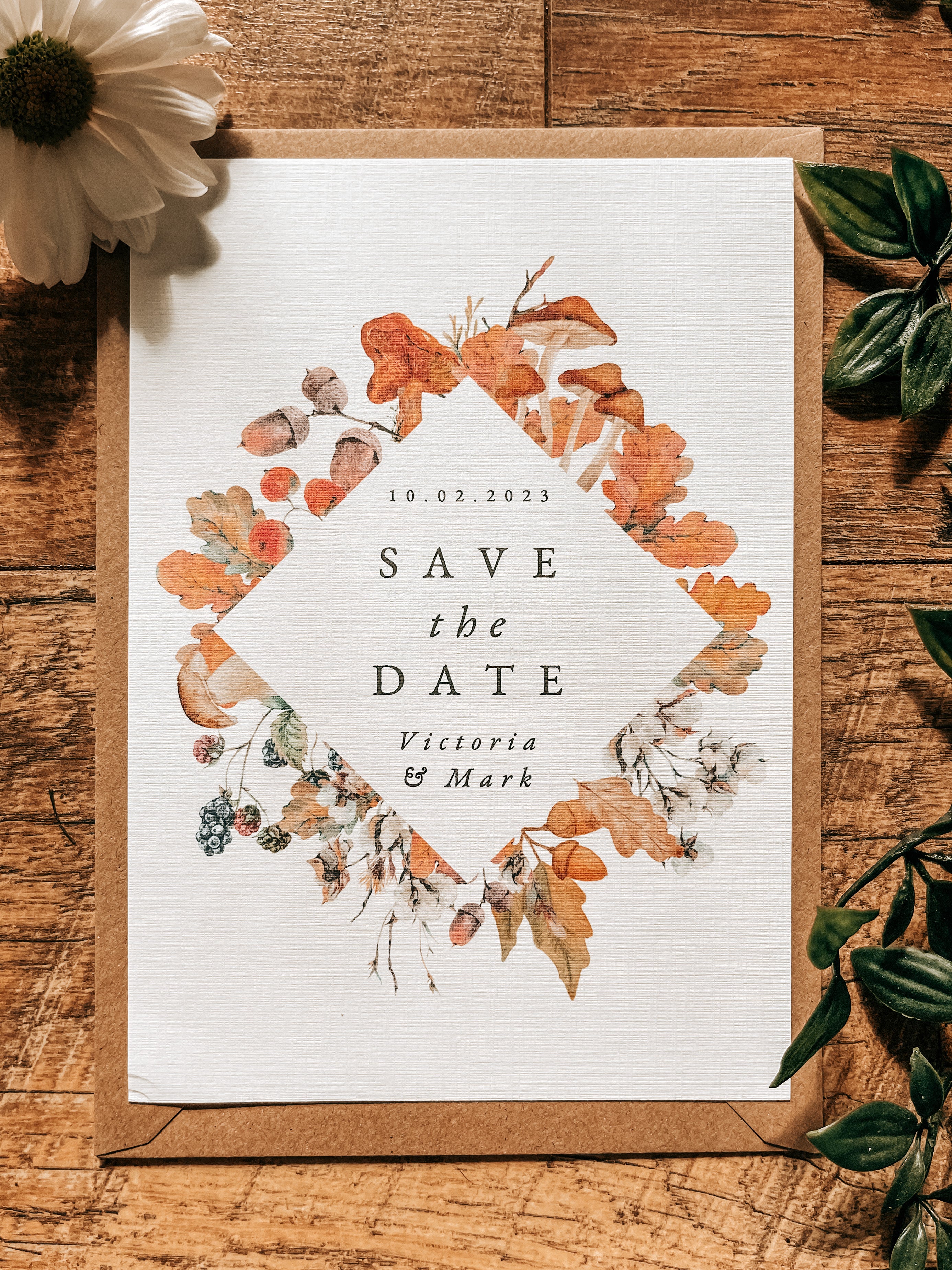 Diamond Foliage save the date