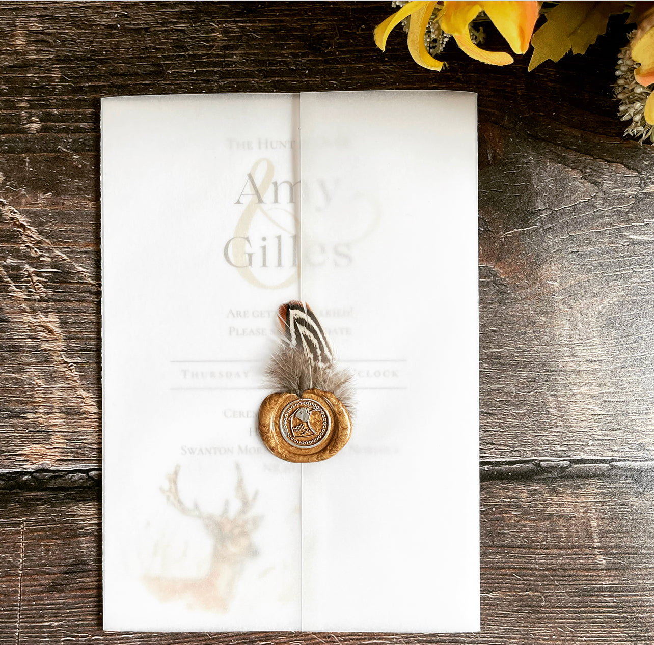 Vellum with Feather & Wax Seal