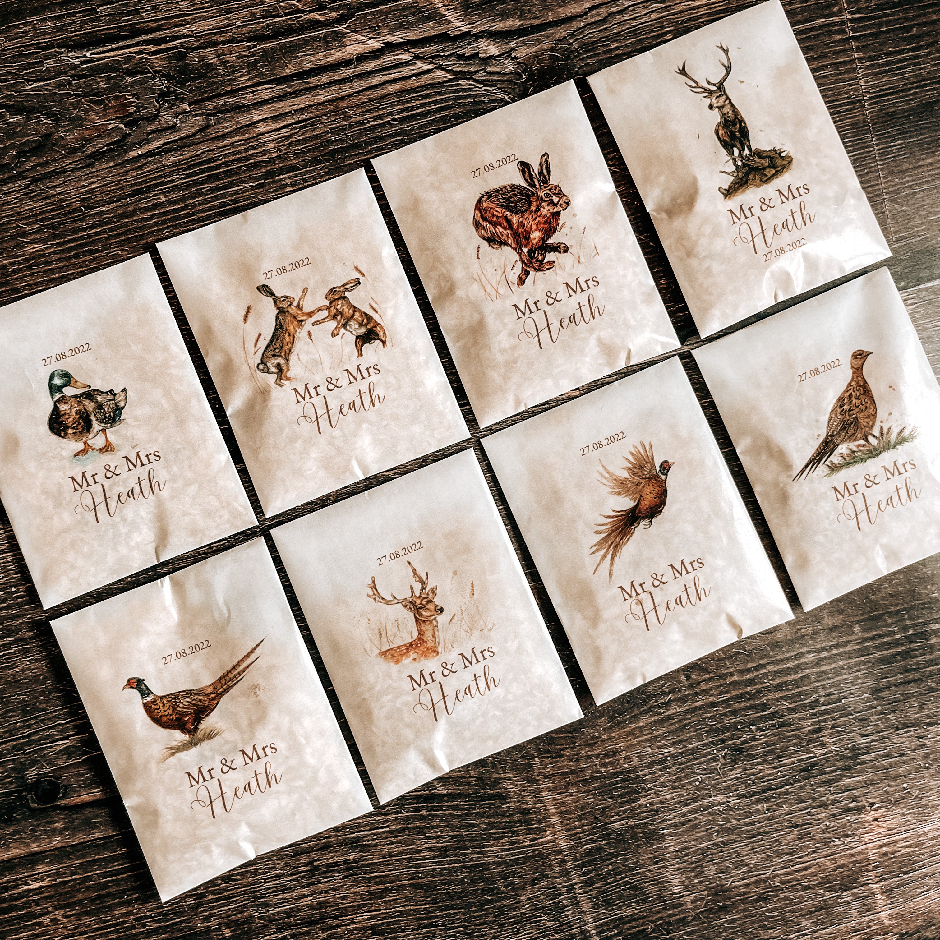 Printed Confetti Pouches - filled with dried flowers