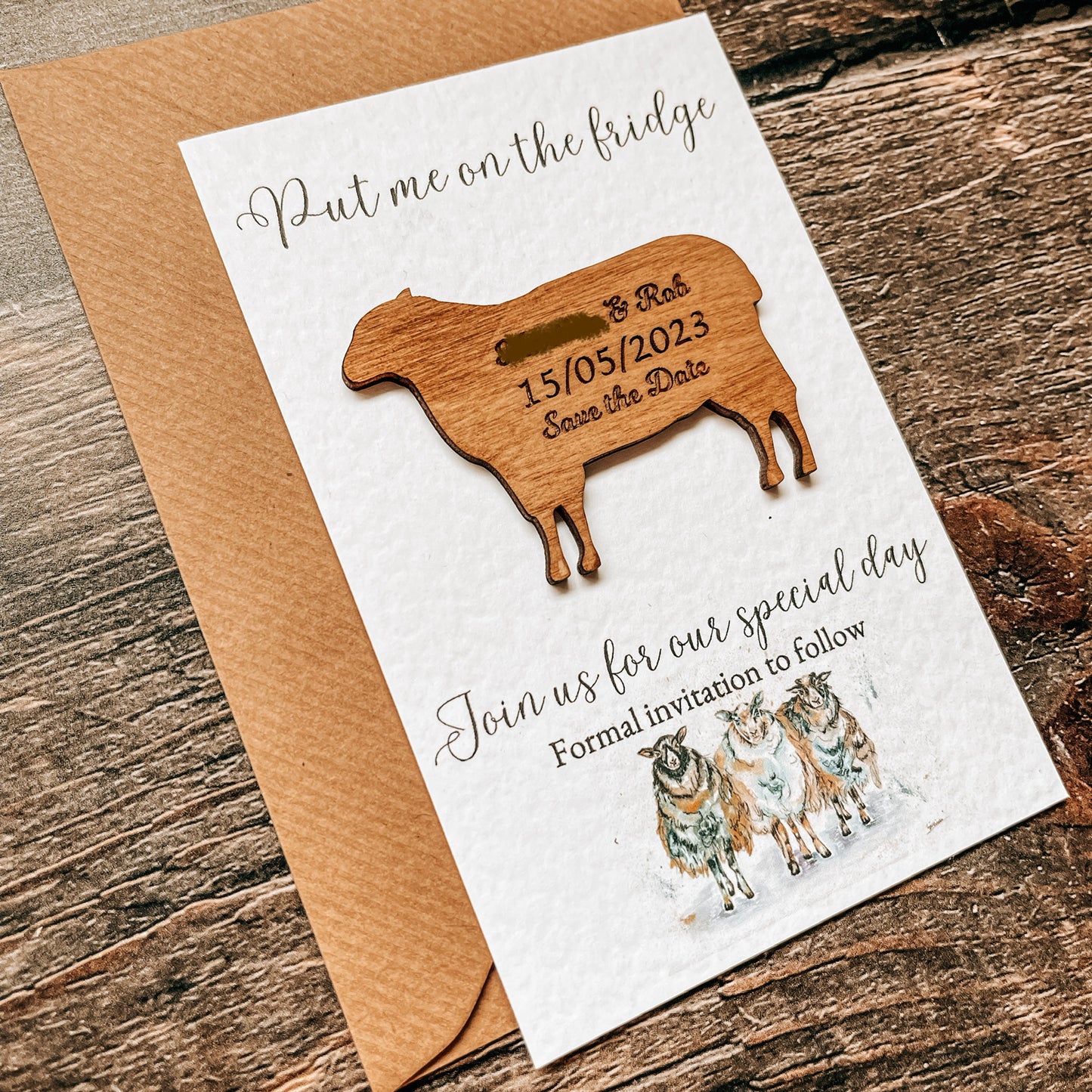 Wooden Save the Date Magnets