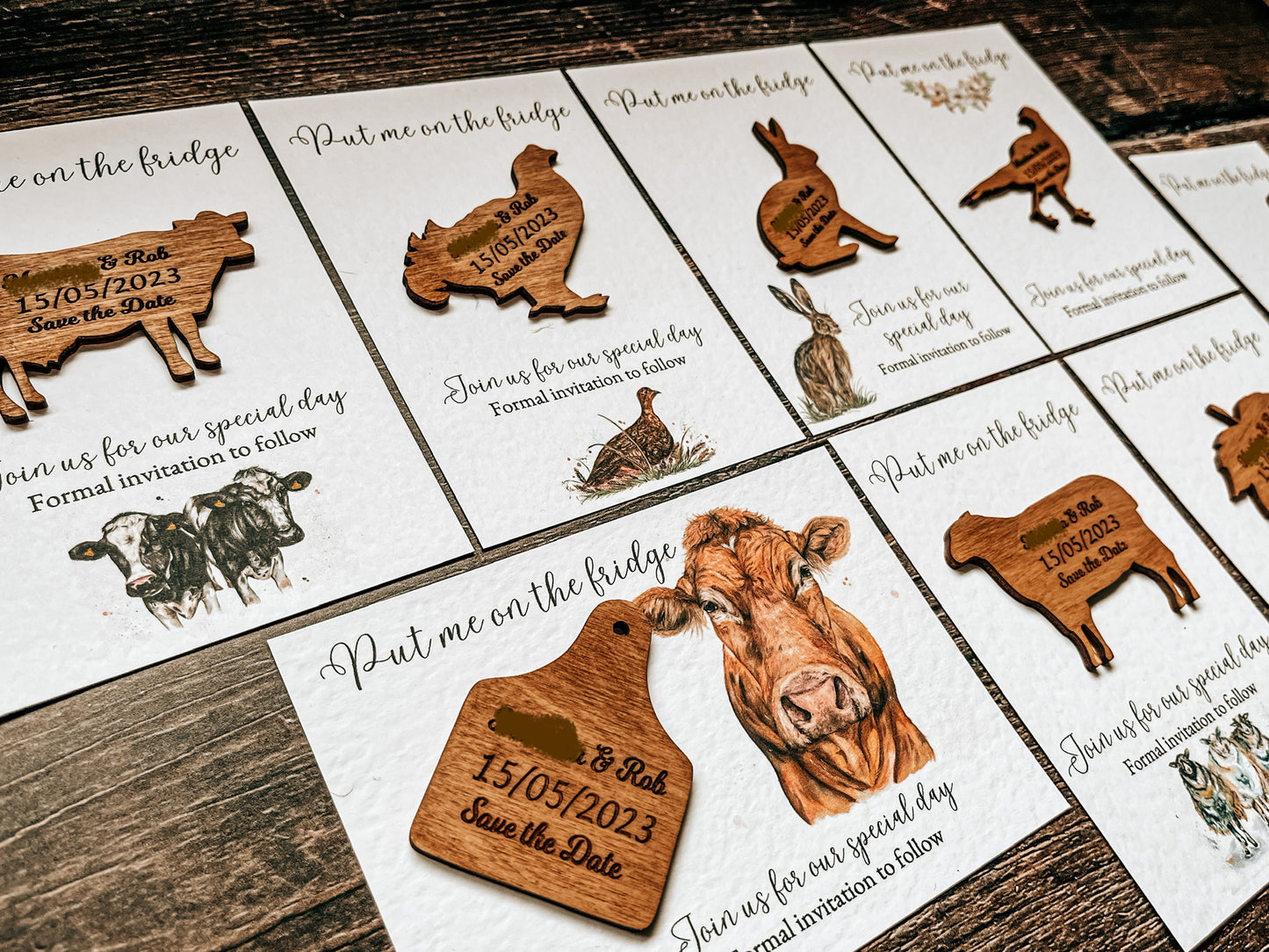 Wooden Save the Date Magnets